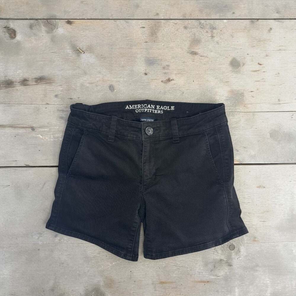 American Eagle Outfitters Midi Super Stretch Twill Shorts Black Size 4
